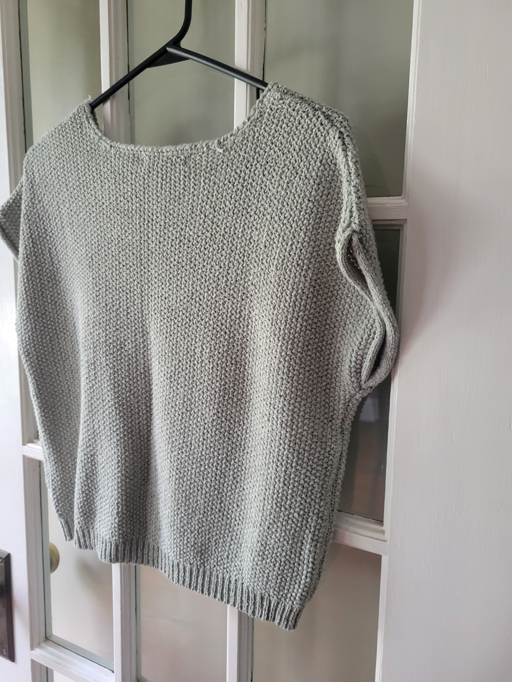 Moon & Madison short sleeve sweater cropped textured knit Sage Green Sz Small - Picture 8 of 13